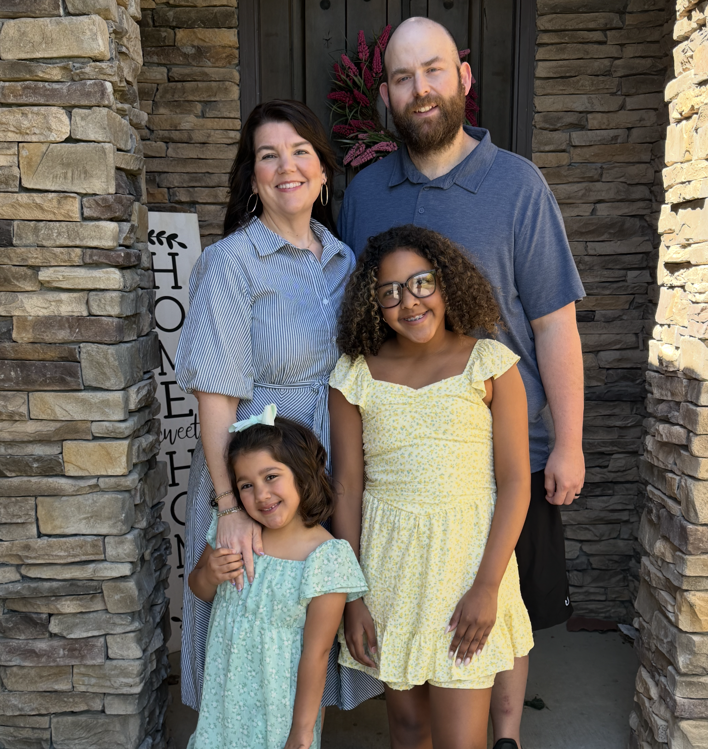 Jessica Hamilton with her family